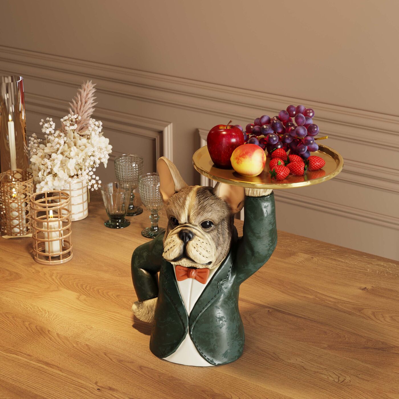 Deco Object Waiter Dog 33cm