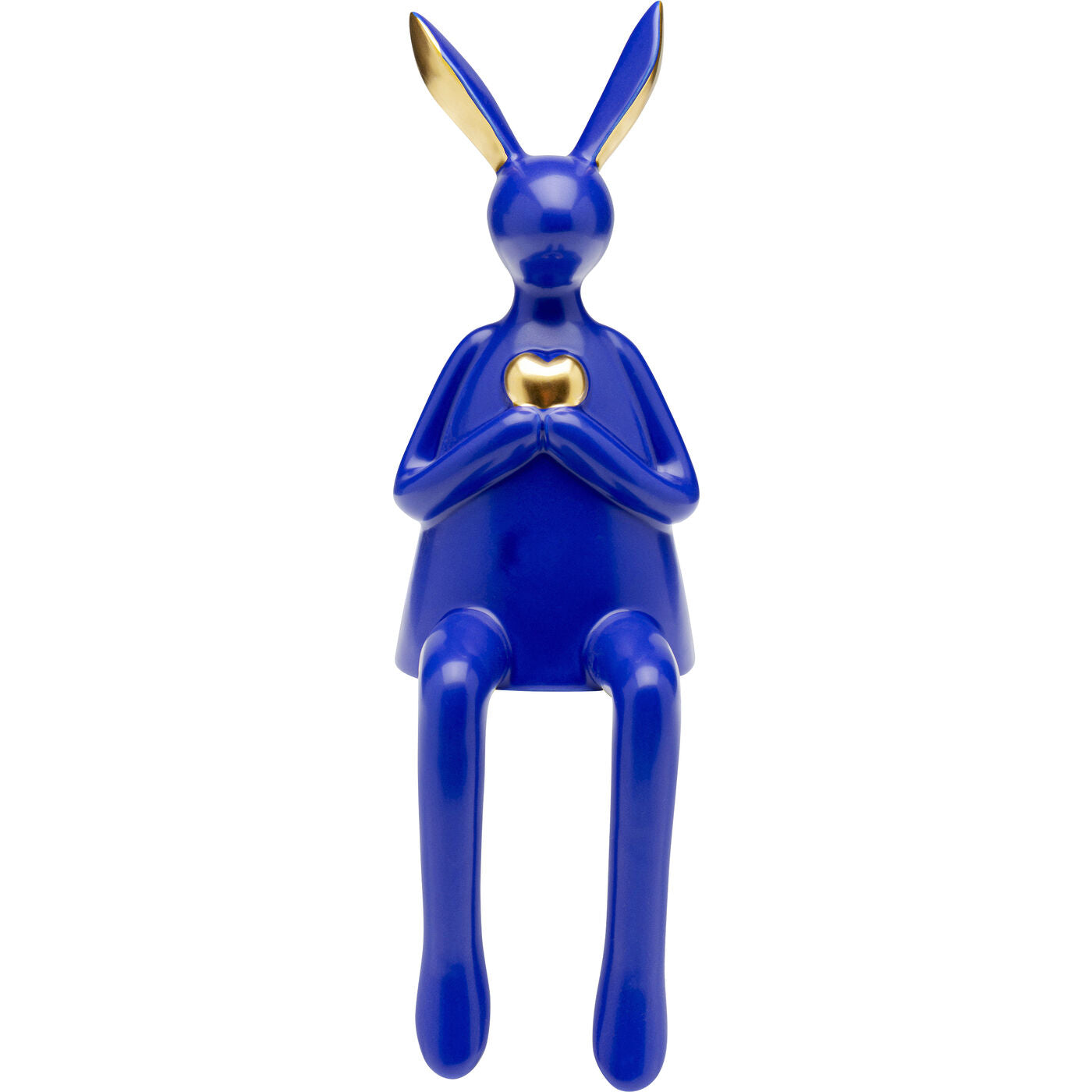 Deco Figurine Sitting Rabbit Heart Blue 29cm