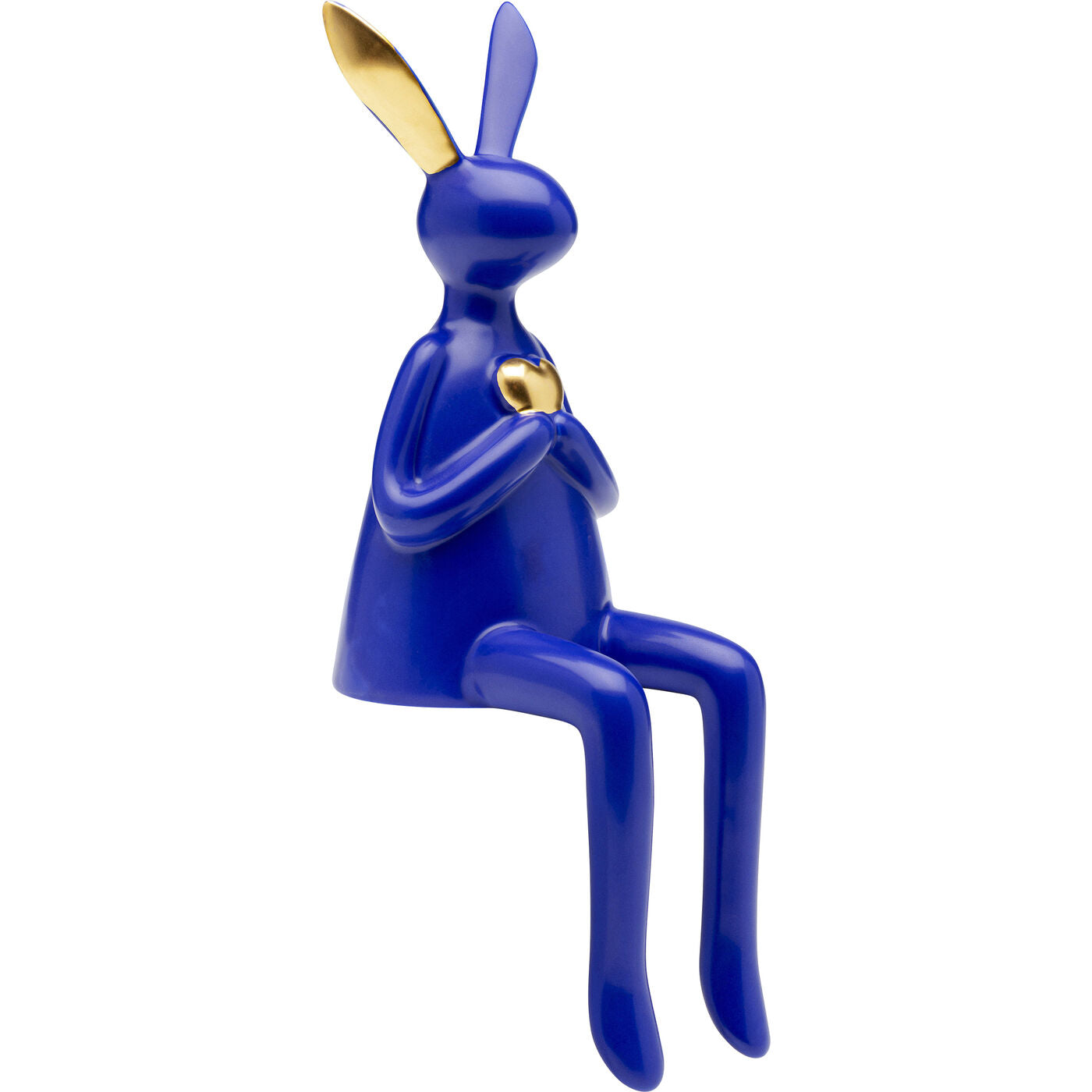 Deco Figurine Sitting Rabbit Heart Blue 29cm