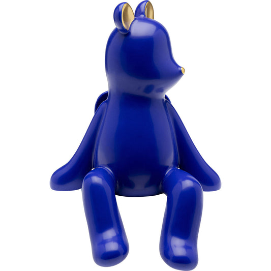 Deco Figurine Sitting Squirrel Blue 20cm