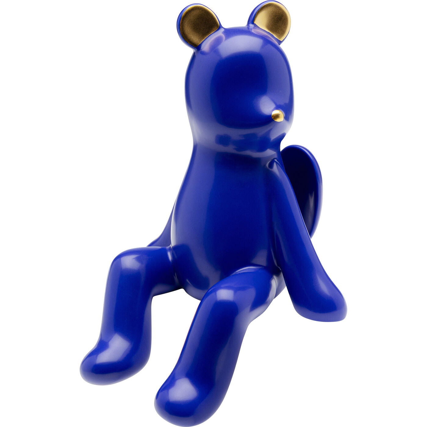 Deco Figurine Sitting Squirrel Blue 20cm