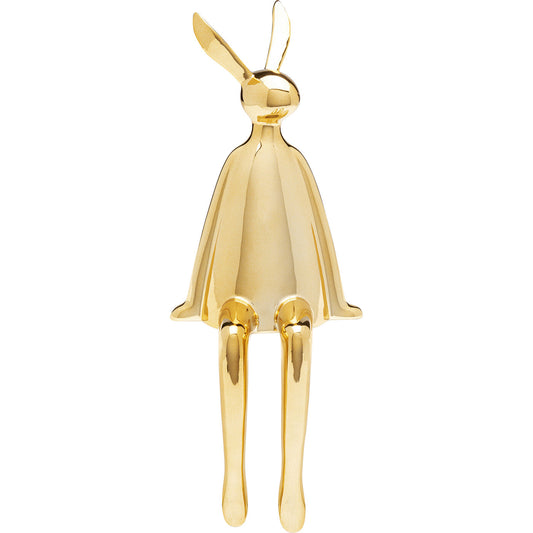 Deco Figurine Sitting Rabbit Gold 35cm