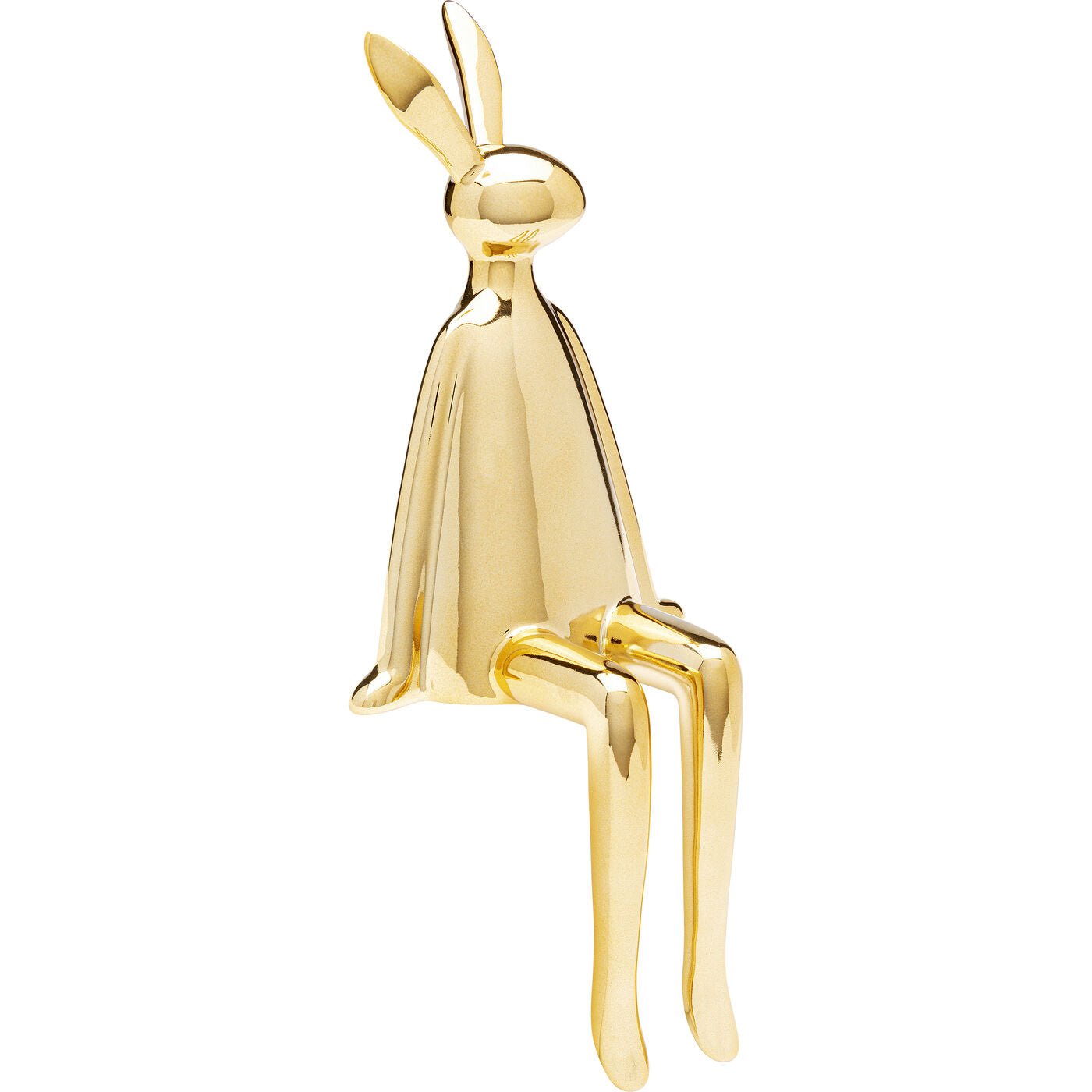 Deco Figurine Sitting Rabbit Gold 35cm