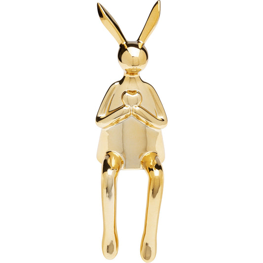 Deco Figurine Sitting Rabbit Heart Gold 29cm