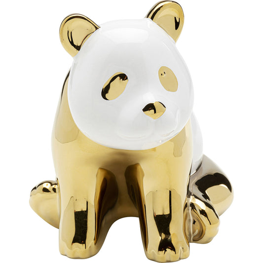 Deco Figurine Sitting Panda Gold 18cm