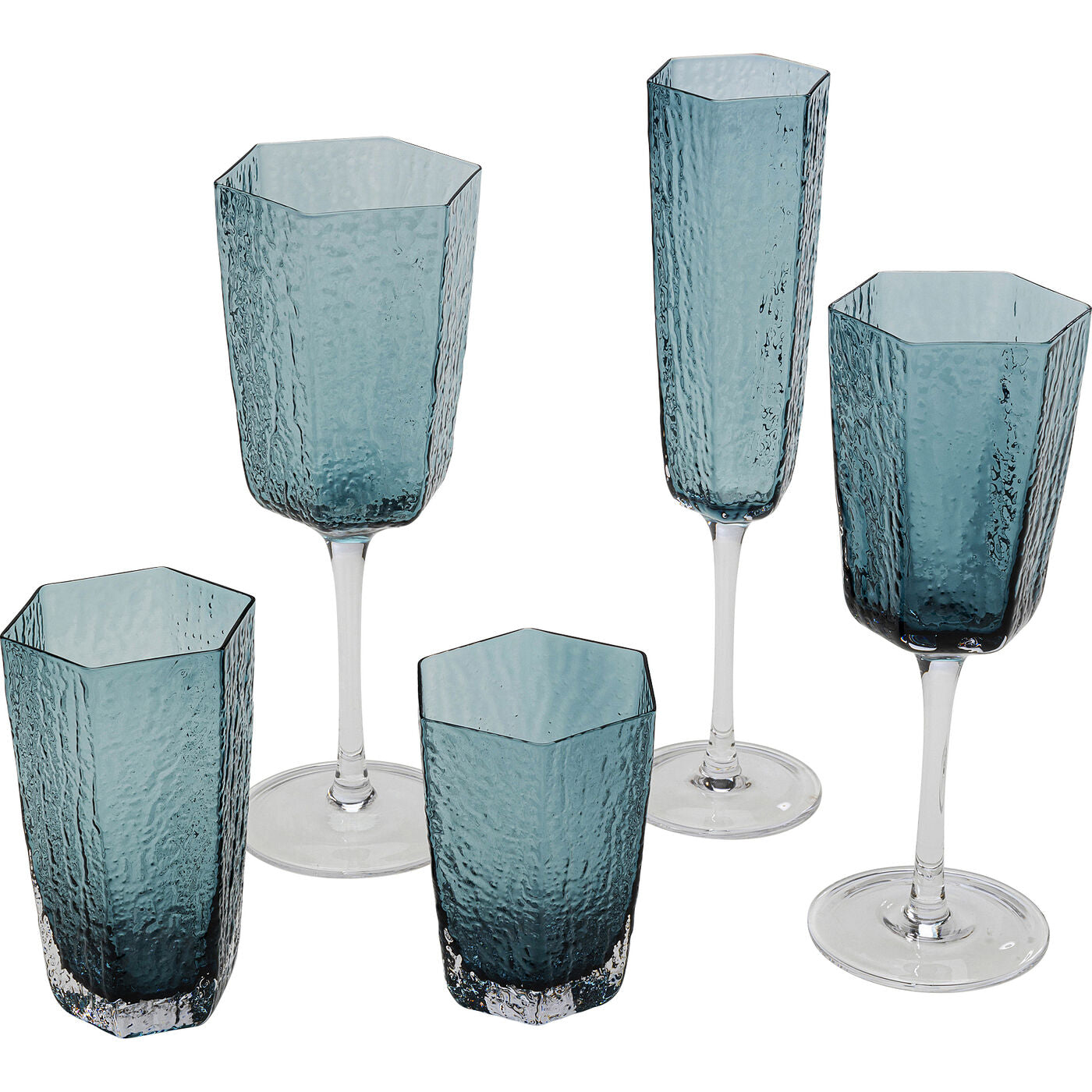 White Wine Glass Cascata Blue