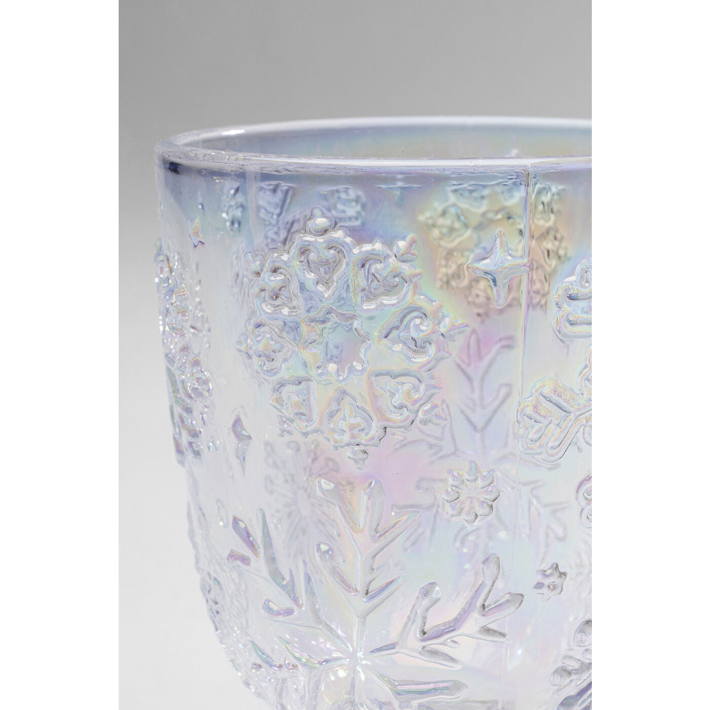 Wine Glass Ice Flowers Colore