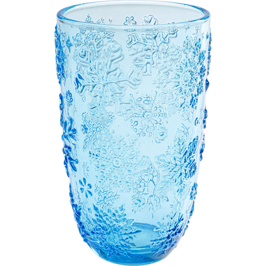 Water Glass Ice Flowers Blue