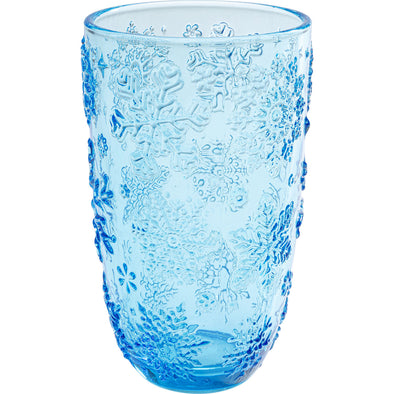 Water Glass Ice Flowers Blue