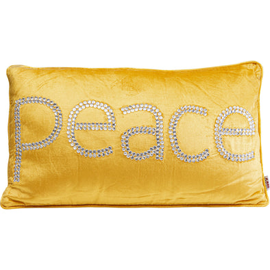 Cushion Beads Peace Yellow 35x60cm