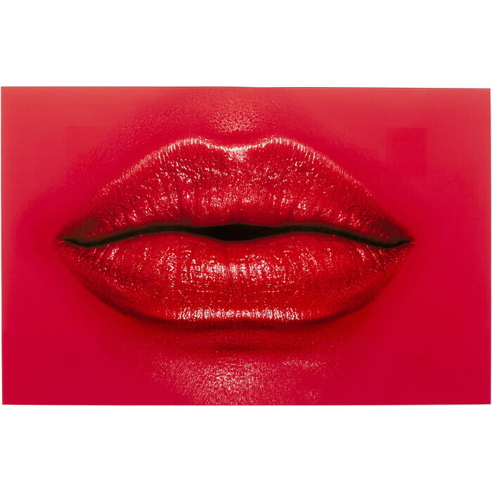 Red Lips Glass Picture