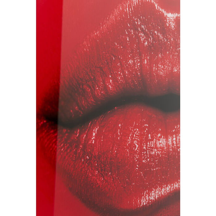 Red Lips Glass Picture