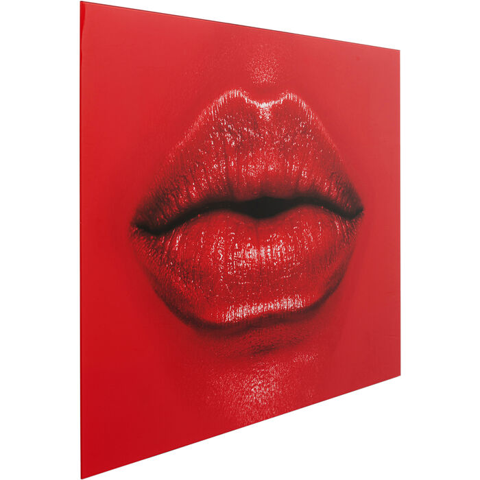 Red Lips Glass Picture