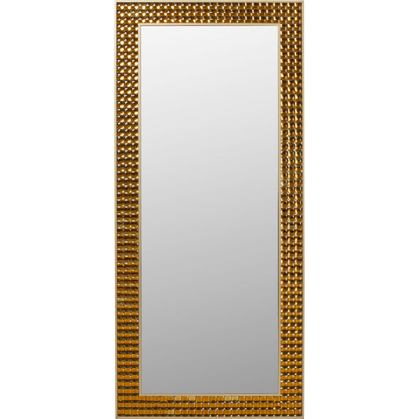 Wall Mirror Crystals Brass  80x180cm