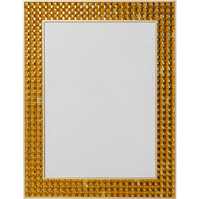 Wall Mirror Crystals Brass 80x100cm