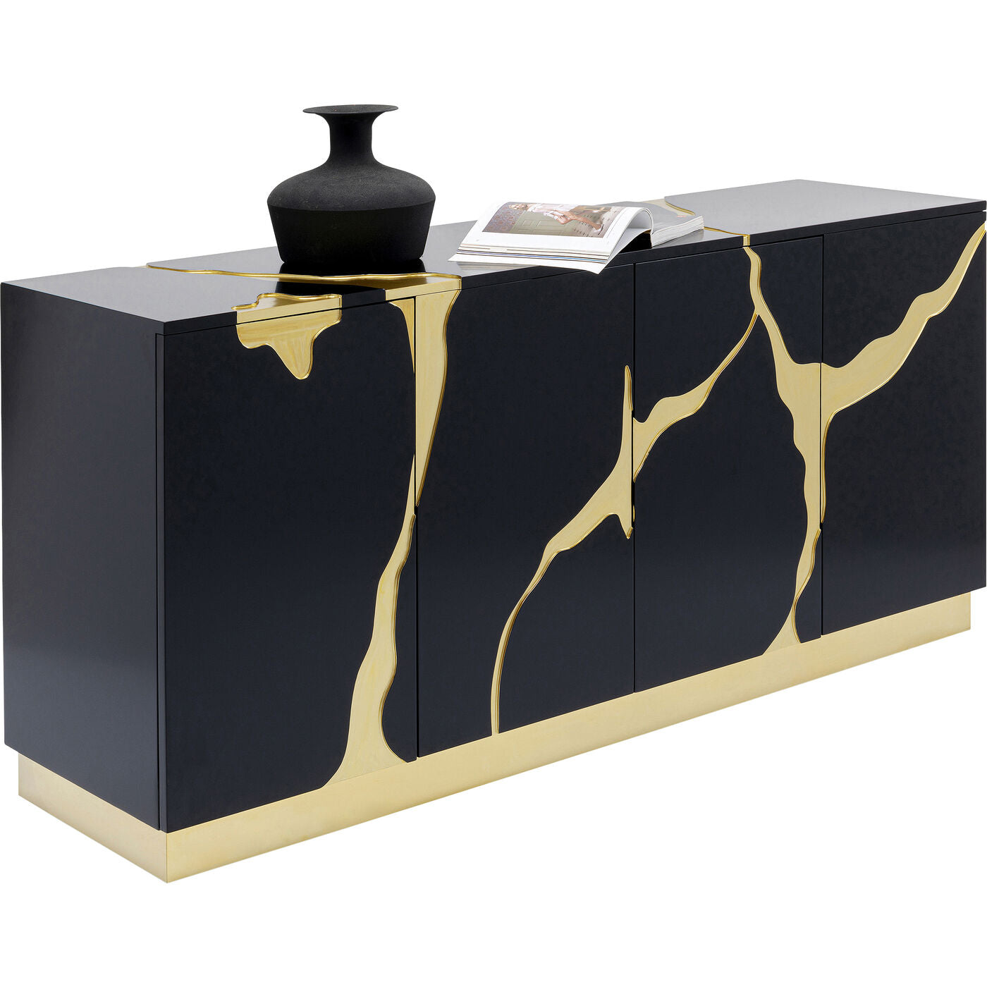 Sideboard Cracked Black Gold