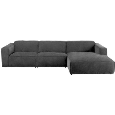 Corner Sofa Henry Leather Grey Right 285x170cm