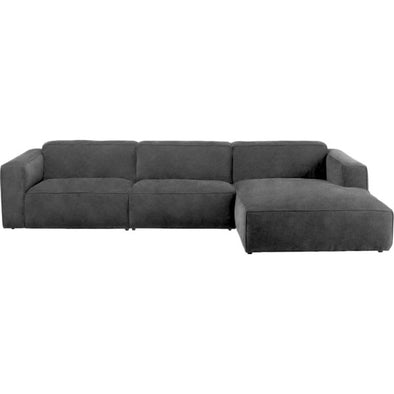 Corner Sofa Henry Leather Grey Right 335x170cm