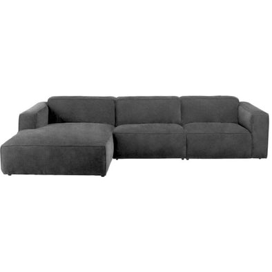 Corner Sofa Henry Leather Grey Left 285x170cm