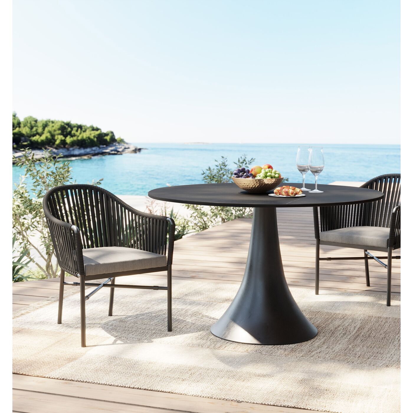 Table Grande Possibilita Black Outdoor 110cm