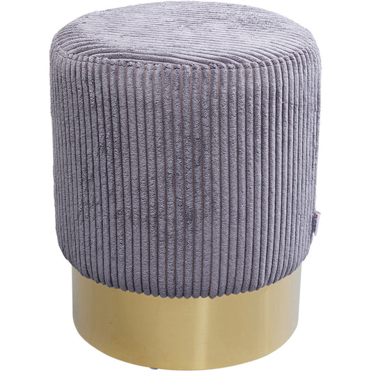 Stool Cherry Grey Cord Brass Ø35cm