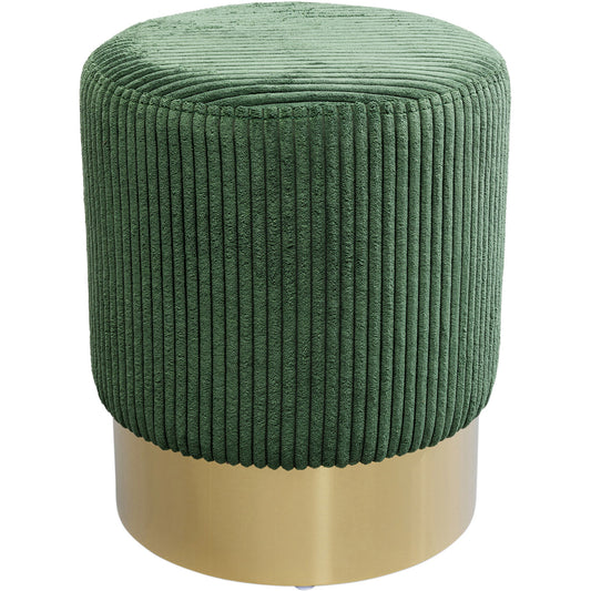 Stool Cherry Dark Green Cord Brass Ø35cm