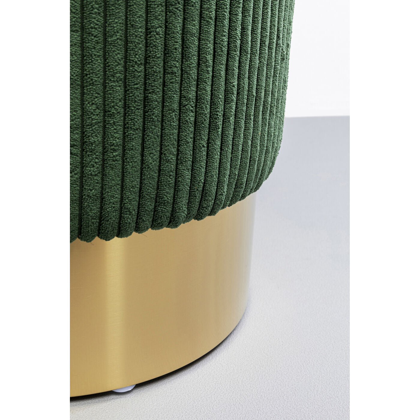 Stool Cherry Dark Green Cord Brass Ø35cm