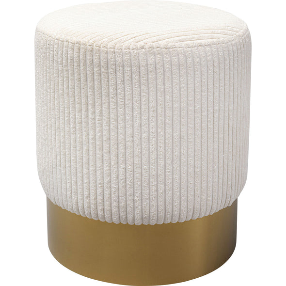 Stool Cherry Beige Cord Brass Ø35cm