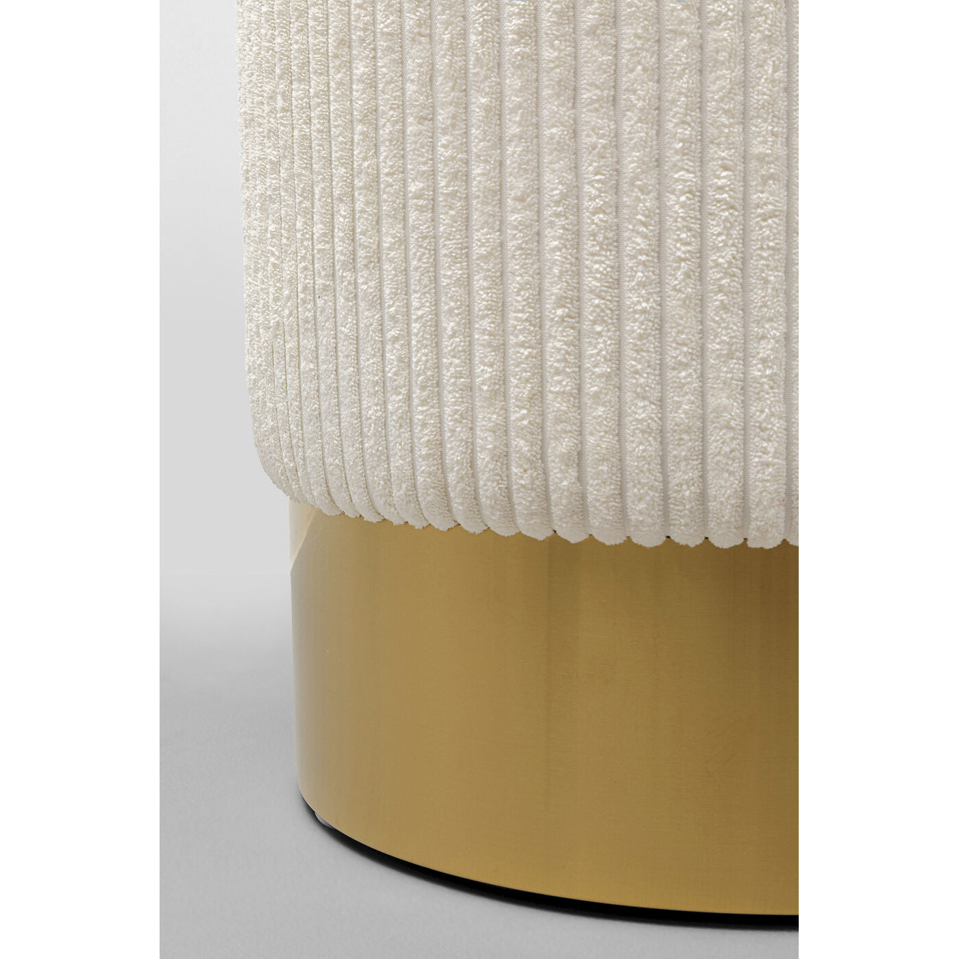 Stool Cherry Beige Cord Brass Ø35cm