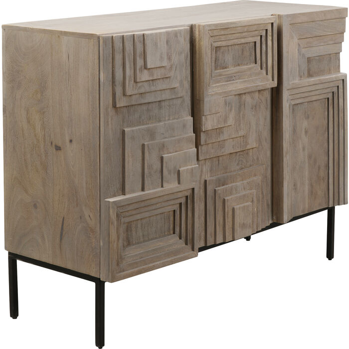 Geometric Wood Sideboard