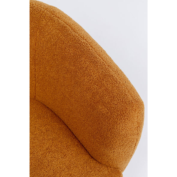 Swivel Armchair Peony Fuzzy Brown