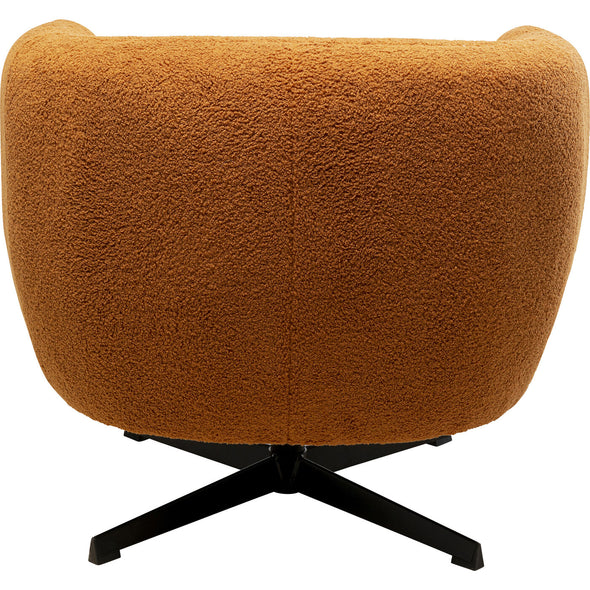 Swivel Armchair Peony Fuzzy Brown