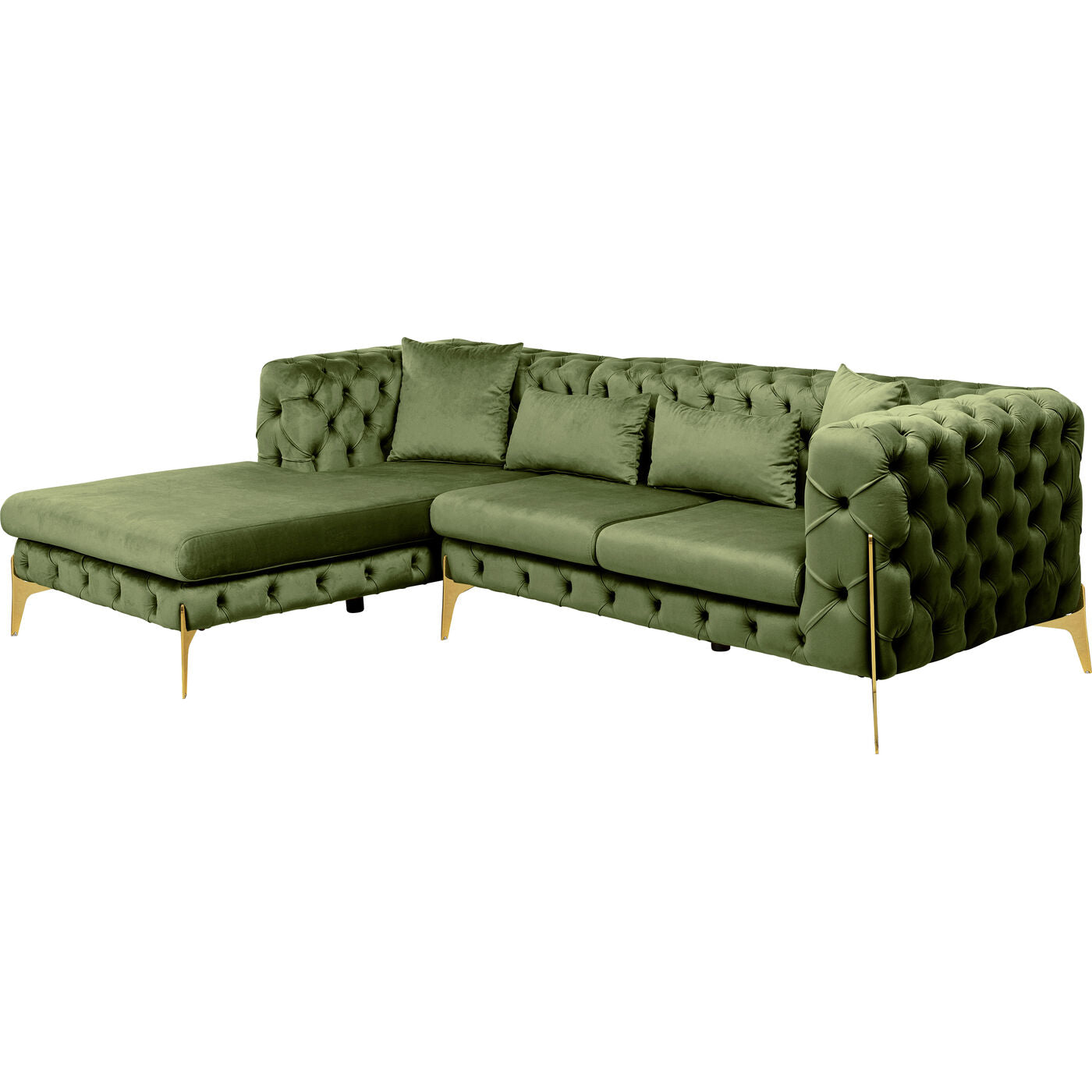 Corner Sofa Bellissima Velvet Green Left 180x240cm