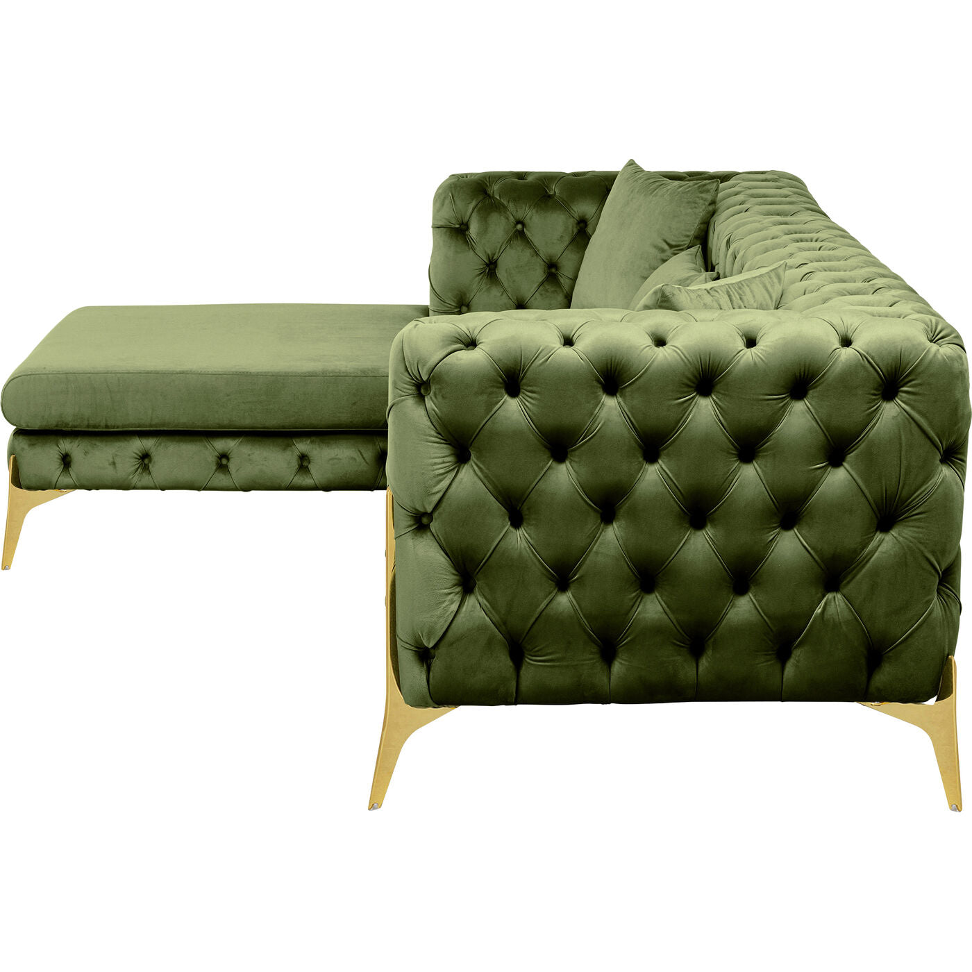 Corner Sofa Bellissima Velvet Green Left 180x240cm