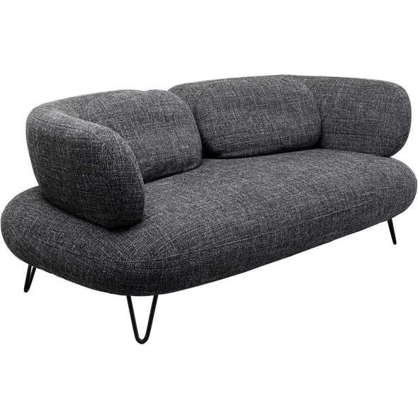 Sofa 2-Seater Peppo Melange Black 182cm