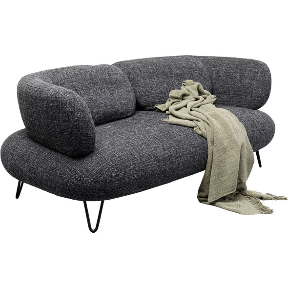 Sofa 2-Seater Peppo Melange Black 182cm