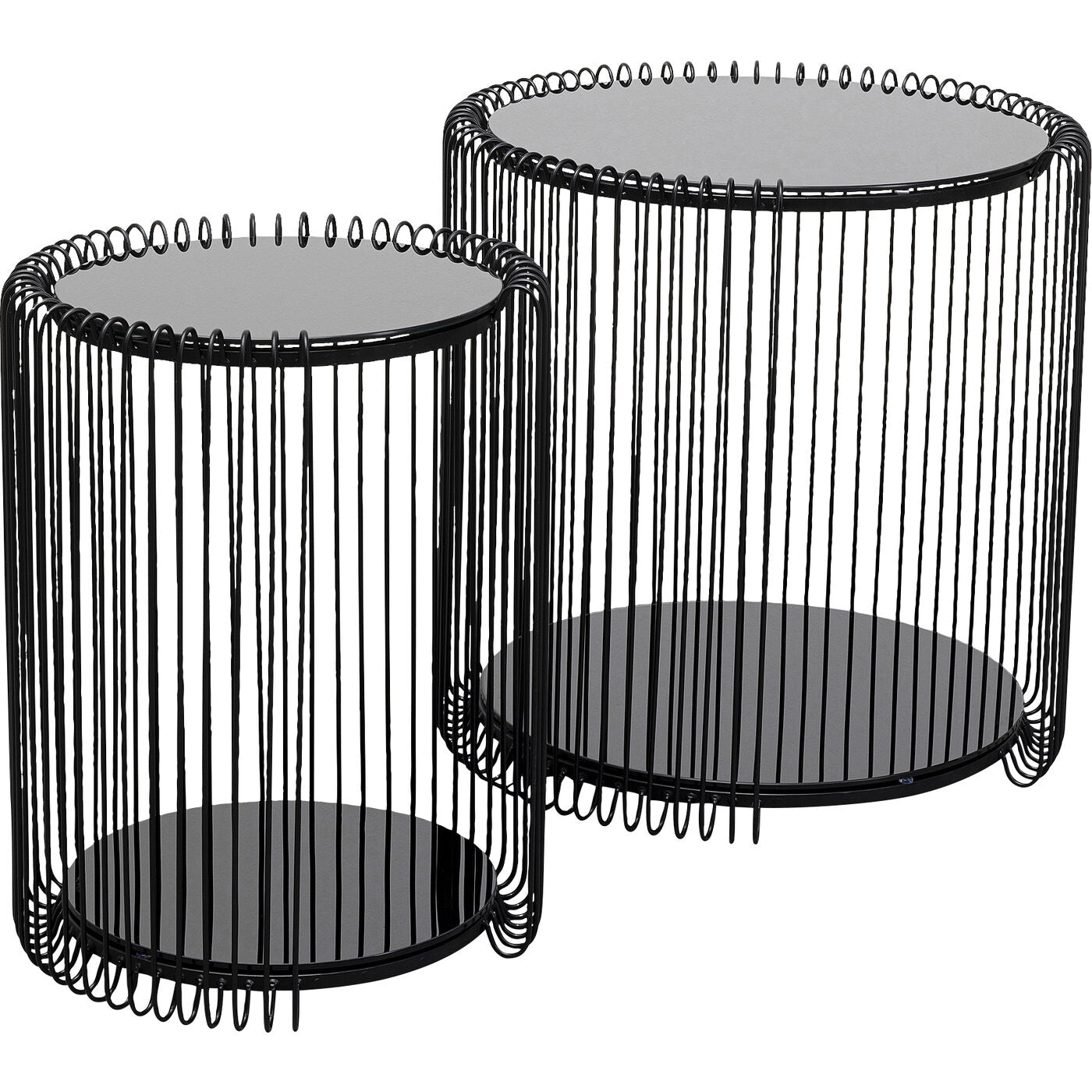 Side Table Wire Cut Out Black Ø45cm (2/Set)