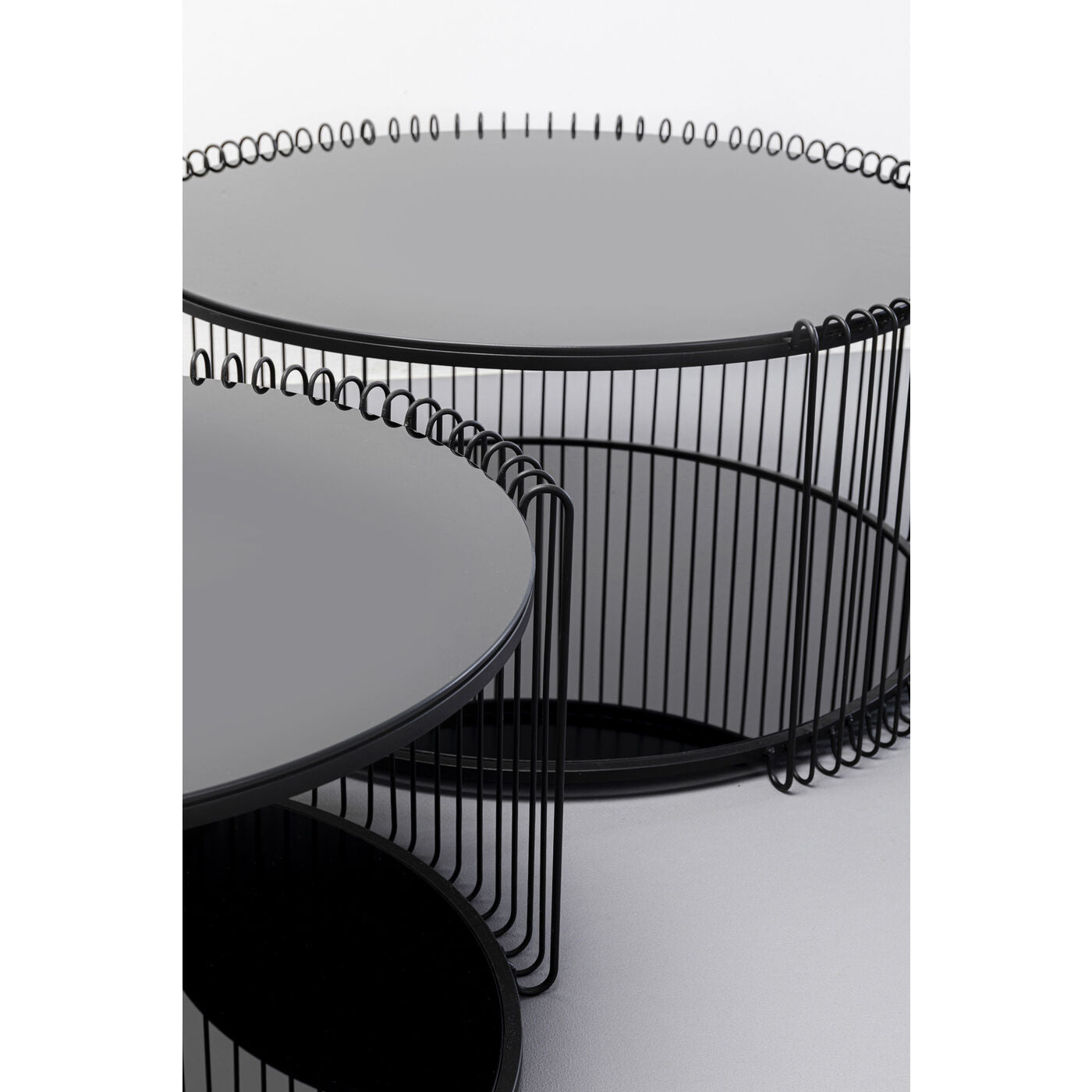 Coffee Table Wire Cut Out Black (2/Set)