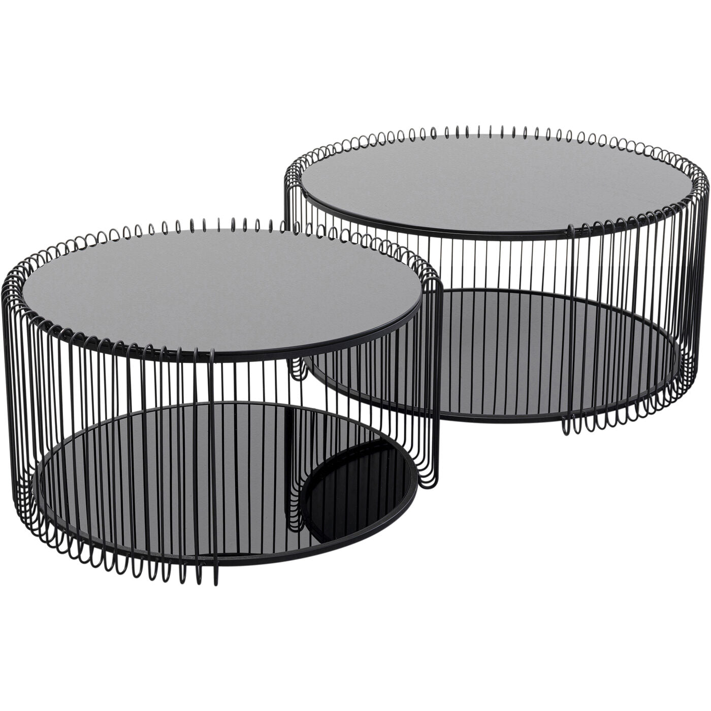 Coffee Table Wire Cut Out Black (2/Set)