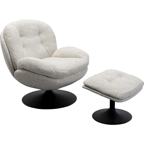 Swivel Armchair + Stool Standford