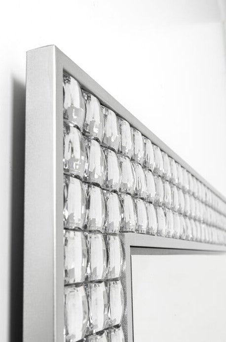 Wall Mirror Crystals Silver 80x100cm