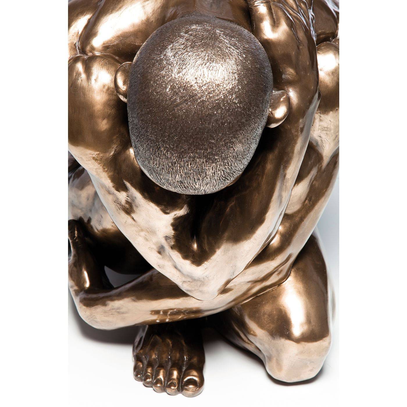 Deco Figurine Nude Man Hug Bronze 54cm