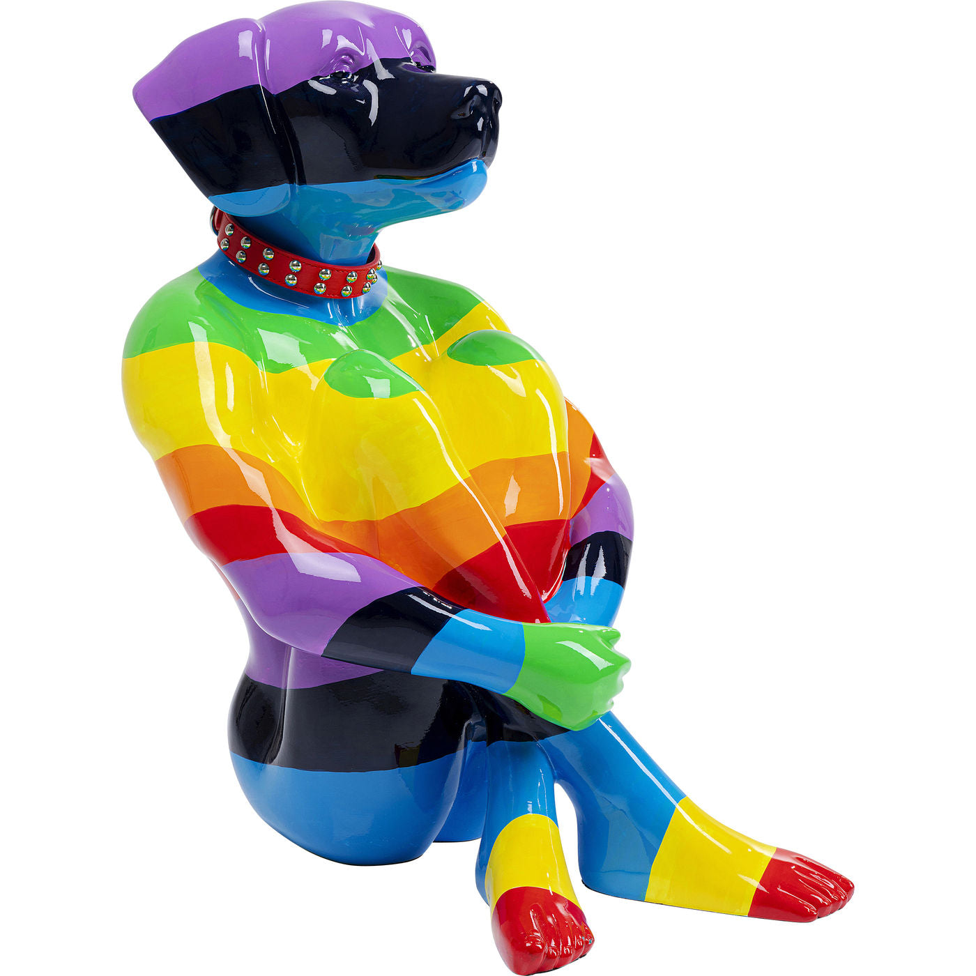 Deco Figurine Sitting Dog Rainbow 80