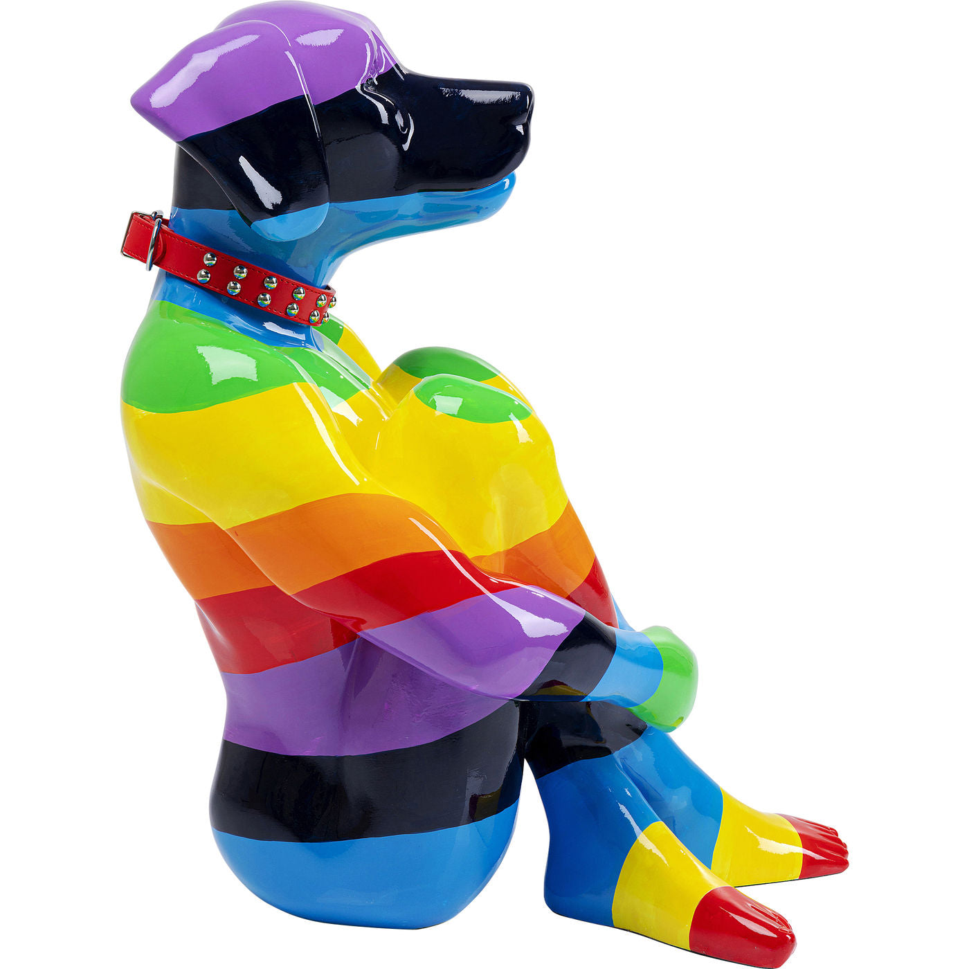 Deco Figurine Sitting Dog Rainbow 80