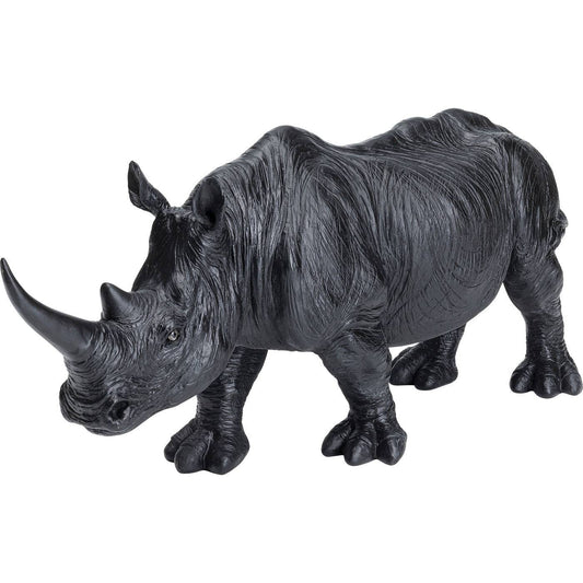 Deco Figurine Walking Rhino Black