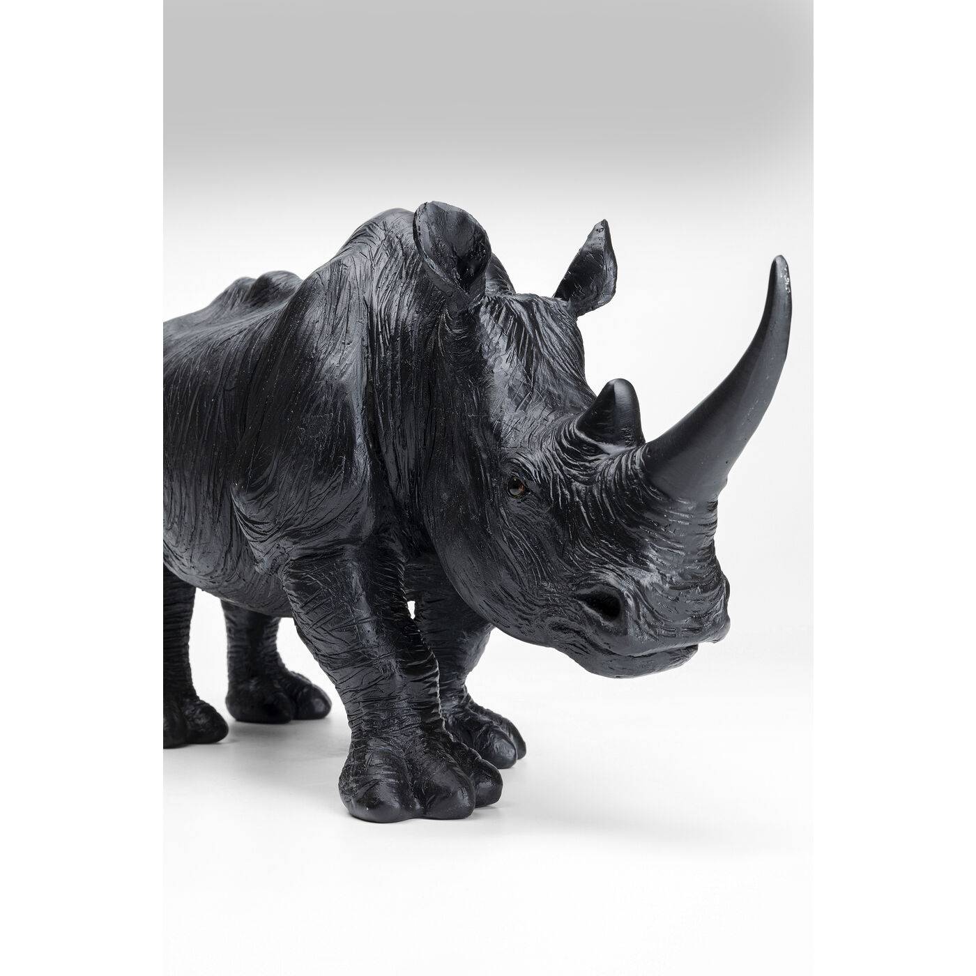 Deco Figurine Walking Rhino Black