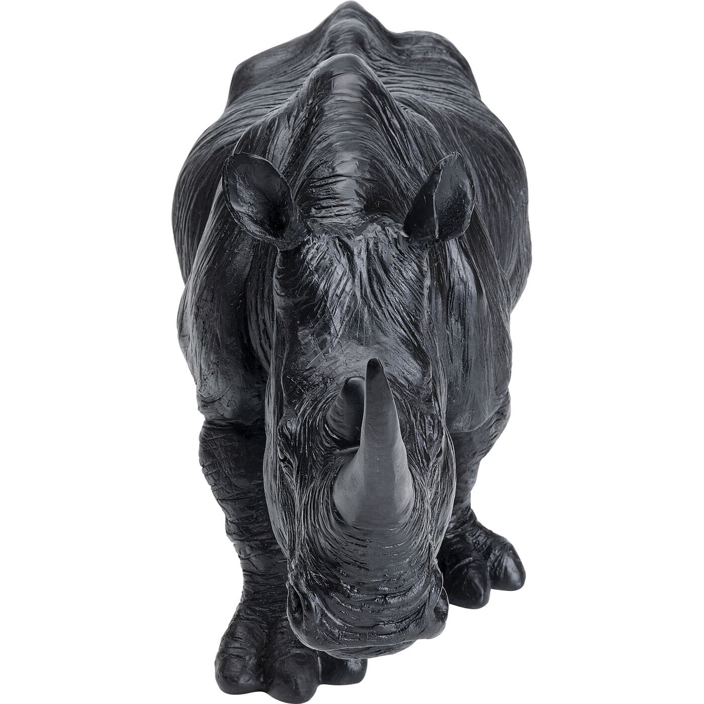 Deco Figurine Walking Rhino Black