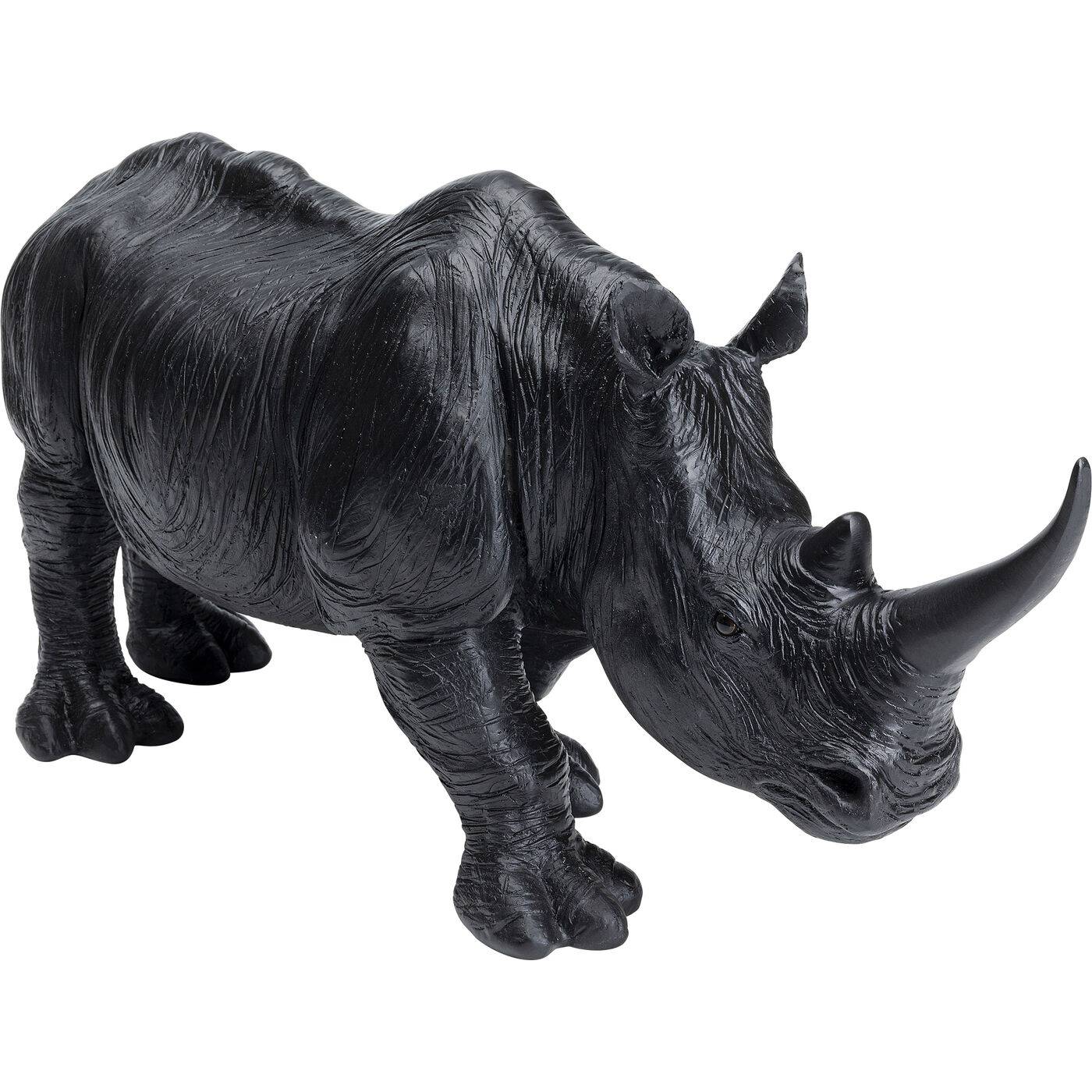 Deco Figurine Walking Rhino Black