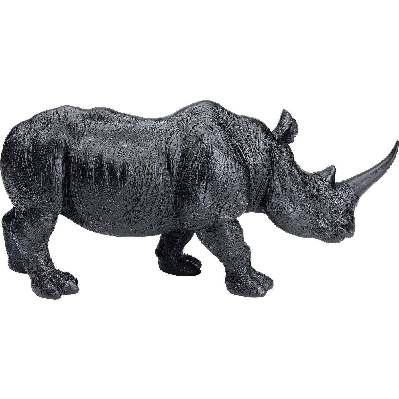 Deco Figurine Walking Rhino Black