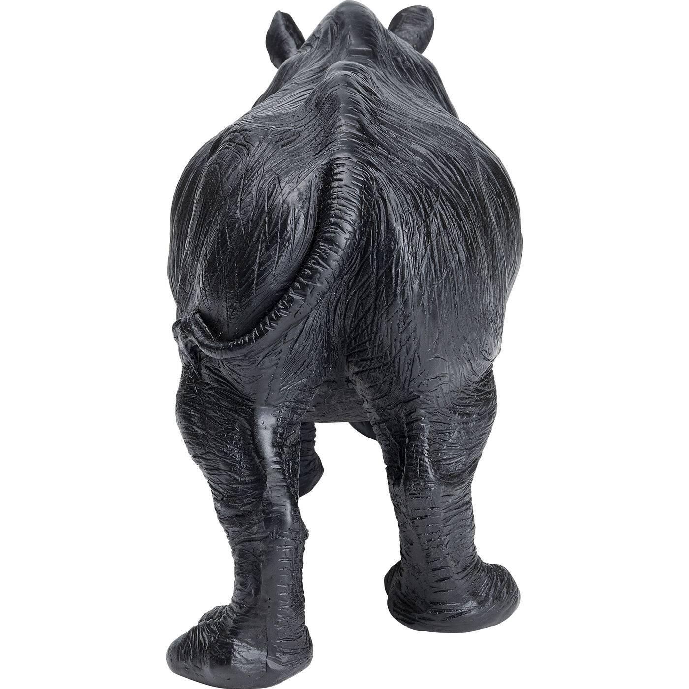 Deco Figurine Walking Rhino Black